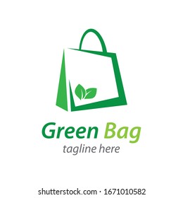 Diseño vectorial de la plantilla del logotipo de la bolsa verde