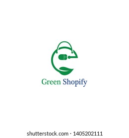 Green bag online shop logo design