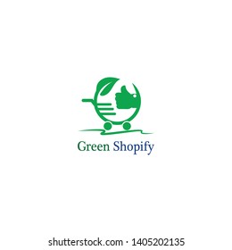 Green bag online shop logo design
