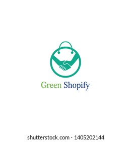 Green bag online shop logo design