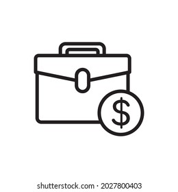 Ilustración del icono de contorno de la bolsa verde
