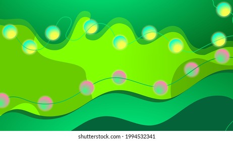 green ball and curve gradient retro abstract space shapes background vector.