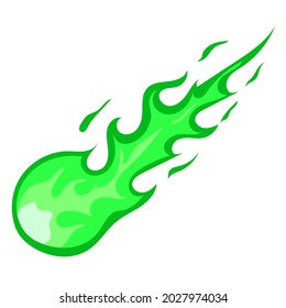 green ball of fire, vector illustration