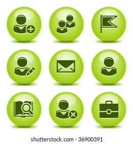 Green ball with icon 1