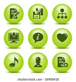 Green ball with icon 10
