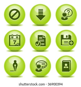 Green ball with icon 2