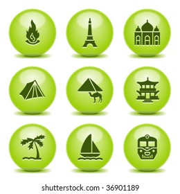 Green ball with icon 22