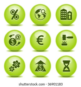 Green ball with icon 25