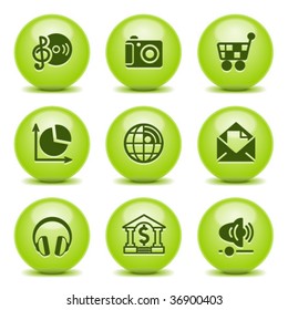 Green ball with icon 5