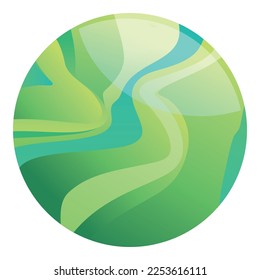 Green ball icon cartoon vector. Resin color. Drop circle