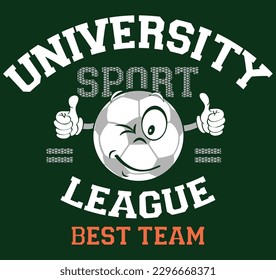 green ball university vector print illustration
