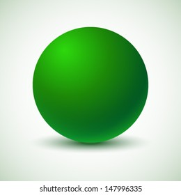 Green Ball. Vector Illustration. 