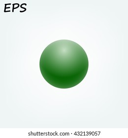 Green ball, vector illustration