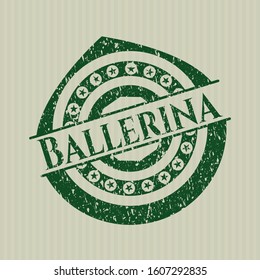 Green Ballerina distressed rubber grunge stamp