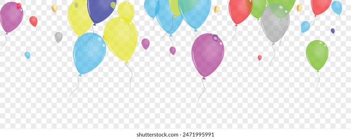 Green Ballon Background Transparent Vector. Baloon Sphere Card. Blue Circus. Red Helium. Toy Glossy Illustration.