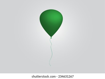 Green balloon 3D - vector illustration 
