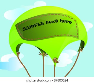 Green balloon. Animation. Abstract vector background
