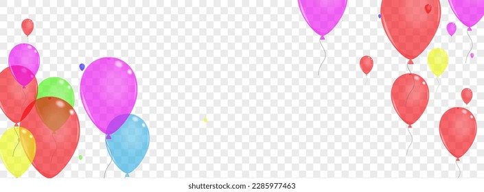 Green Balloon Background Transparent Vector. Helium Carnival Banner. Bright Celebrate. Red Air. Ballon Isolated Card.