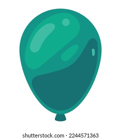 green balloon helium floating icon