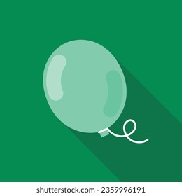 Green balloon icon. Vector illustration.