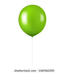 Green Balloon Isolated With Gradient Mesh, Vector Illustration