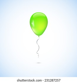 Globo verde aislado en fondo blanco, ilustración vectorial.