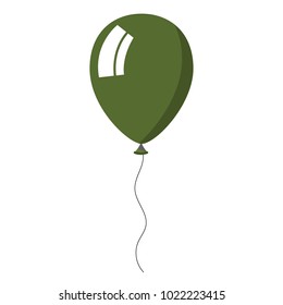 Green balloon on white background. Vector Illustration.