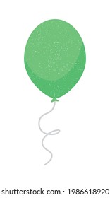 green balloon on white background