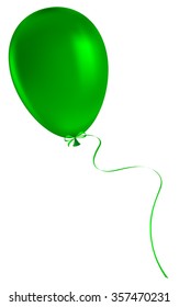 Green balloon on a white background