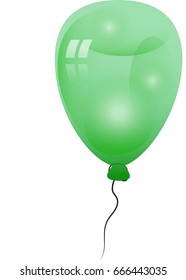  green balloon on a white background