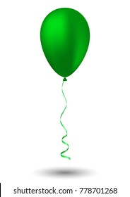 Green balloon on white background. Vector Illustration.