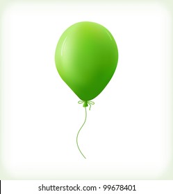 Green Balloon On White Background