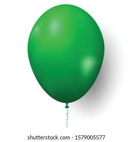 Green balloon, vector illustration. Celebration background template concept.