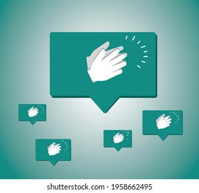 Green balloon with white hands clapping