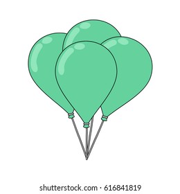 green balloons
