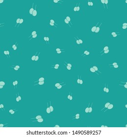 Green Balloons with ribbon icon isolated seamless pattern on green background.  Vector Illustration