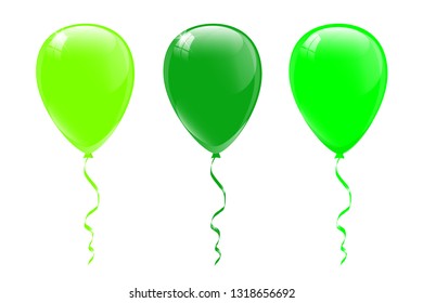 Green balloons. Vector illustration