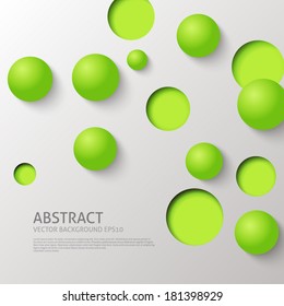 Green balls and circles design template