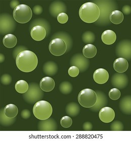 Green balls on abstract background. Vector illustration.