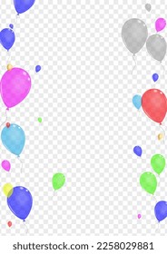 Green Baloon Background Transparent Vector. Confetti Label Set. Yellow Realistic. Pink Surprise. Toy Jubilee Banner.