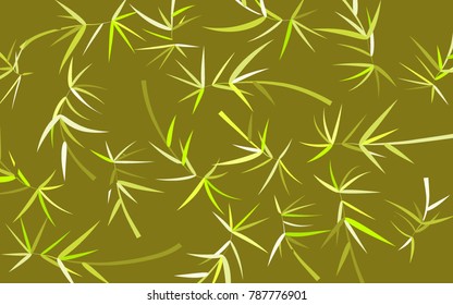 Green Bamboo Background. Beautiful Twigs Pattern for Textile, Paper, Packaging Paper, Tile, Tablecloth, Fabric. Bamboo Leaves. Twigs. Abstract Green Bamboo Background in Asian Style. Leaves Pattern.