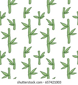 Green bamboo background. Flat vector illustration