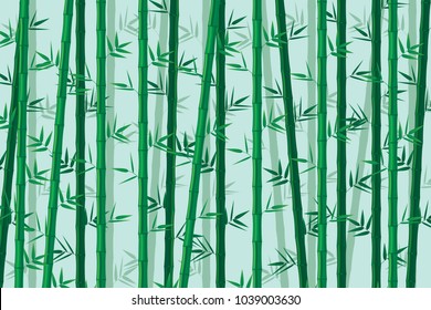 Green bamboo background. Vector illustration