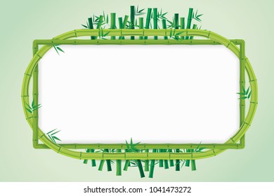 Green bamboo background. Vector illustration