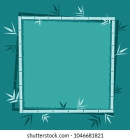 Green bamboo background. Vector illustration