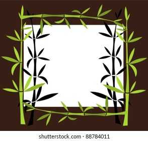 Green Bamboo border. Vector illustration