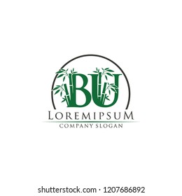 Green Bamboo BU Letter Logo