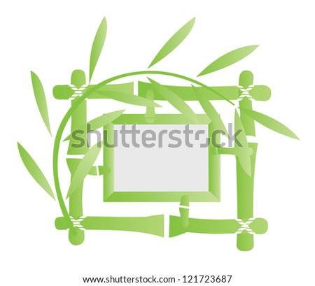Green bamboo frame made of stems and leaves