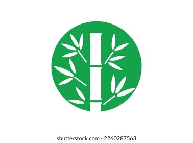 Green Bamboo garden logo design, Vector design template
