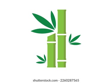 Green Bamboo garden logo design, Vector design template
